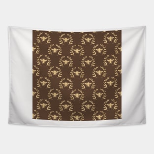 Bee Neck Gator Brown Laurel Leaf Bee Beekeper Tapestry