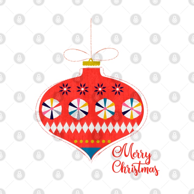 Merry Christmas retro bauble by showmemars