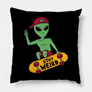 Alien and skate Pillow