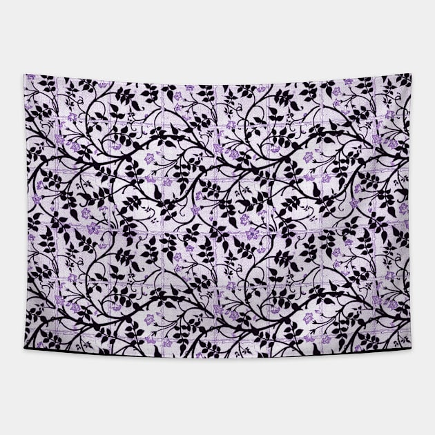 William Morris Jasmine Trellis Pattern Purples Tapestry by tiokvadrat