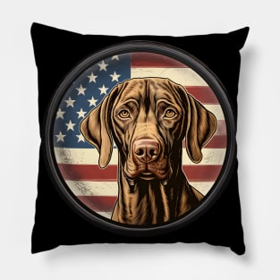 Patriotic Vizsla Pillow