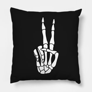 Peace Sign Skeleton Hand Pillow