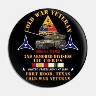 Cold War Vet - 2nd Armored Division - Ft Hood, TX  - M60A1 Tank w COLD SVC Pin