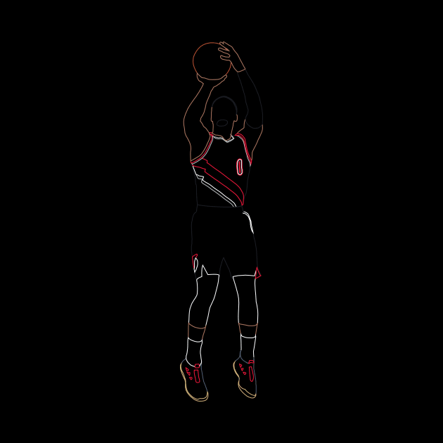 Damian Lillard Jumpshot Neon by xRatTrapTeesx