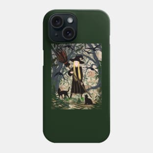 Witch with a broom Phone Case