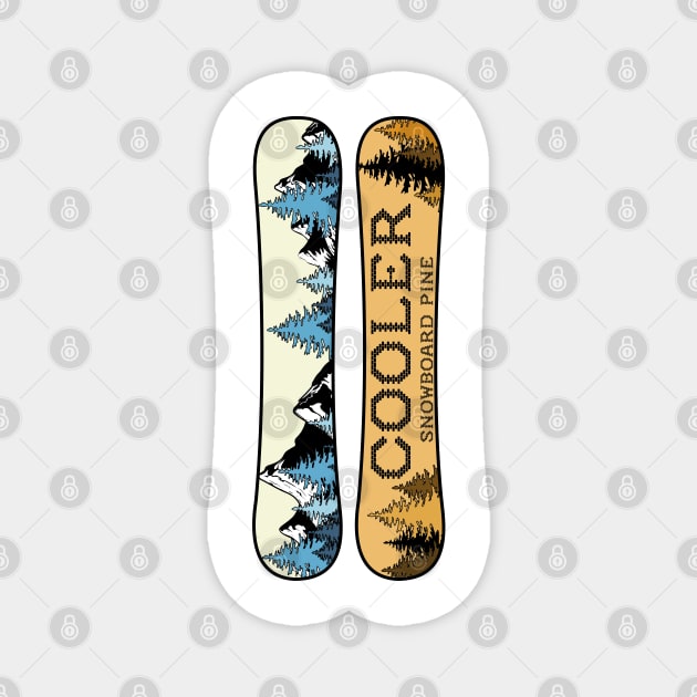 Pastel vintage Pine Snowboard Magnet by PunnyPoyoShop