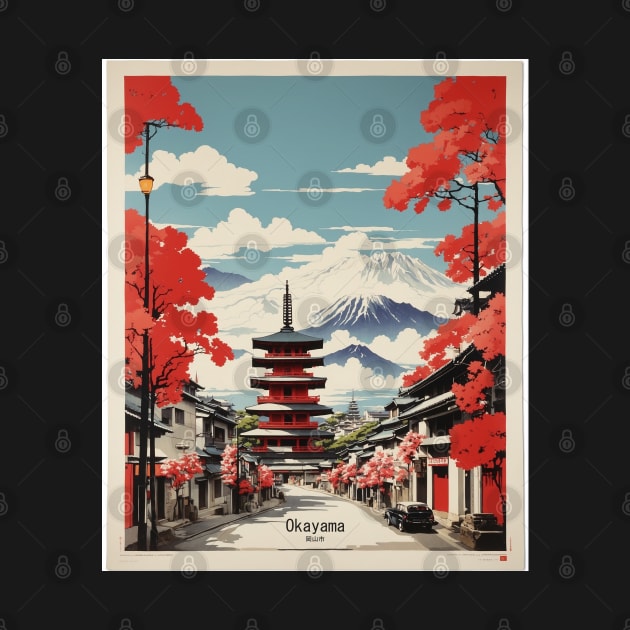 Okayama Japan Travel Vintage Tourism Poster by TravelersGems