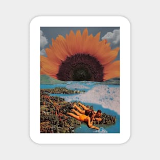 Sunflower Lovers Collage Art Magnet