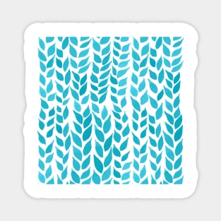 Simple Watercolor Leaves -  Light Blue Magnet