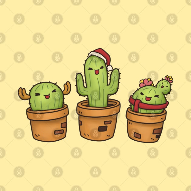 Cute and Happy Christmas Cactus by Takeda_Art