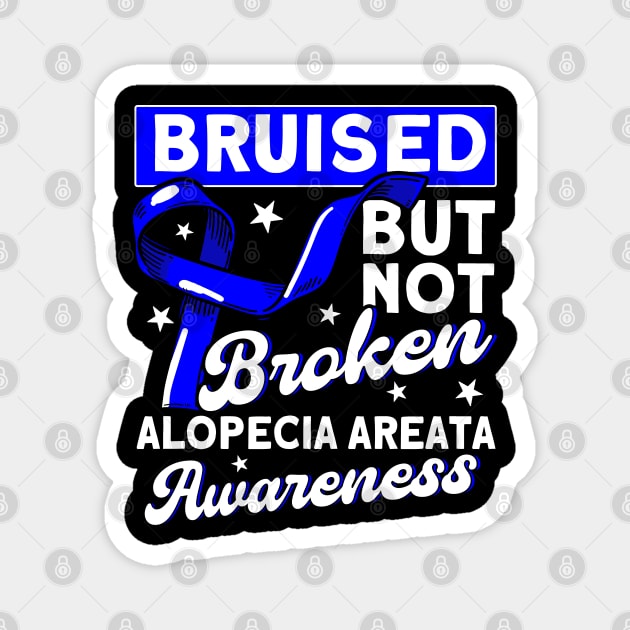 Survivor Blue Ribbon Alopecia gift Magnet by Toeffishirts