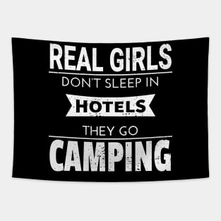 Real girls go camping outdoor RV caravan gift Tapestry