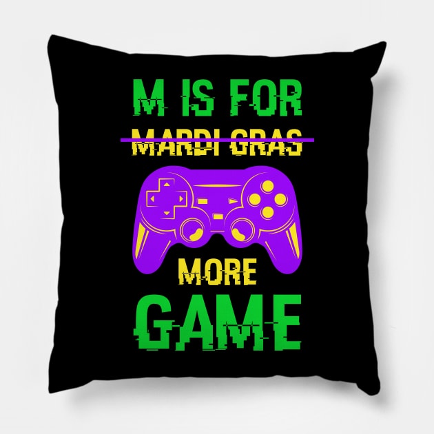 Mardi Gras Video Game Gamer Funny Pillow by sufian