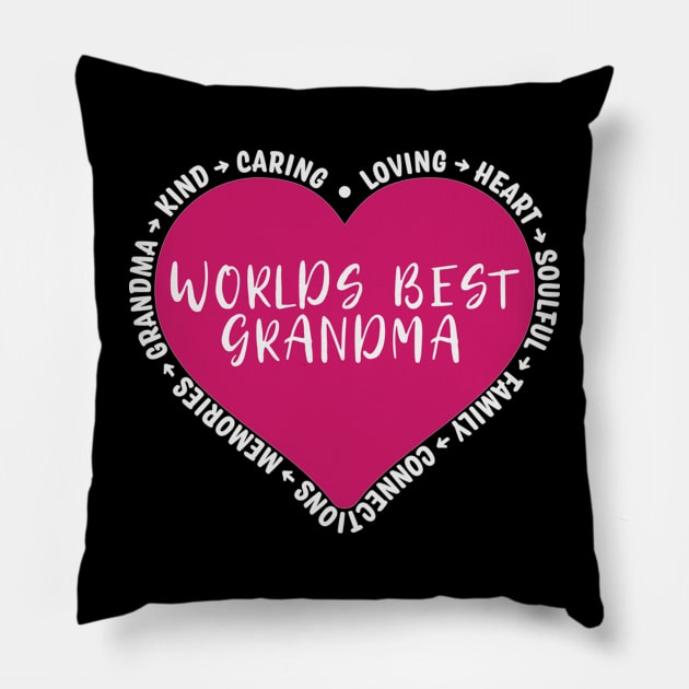 Worlds Best Grandma Pillow by Rosemarie Guieb Designs