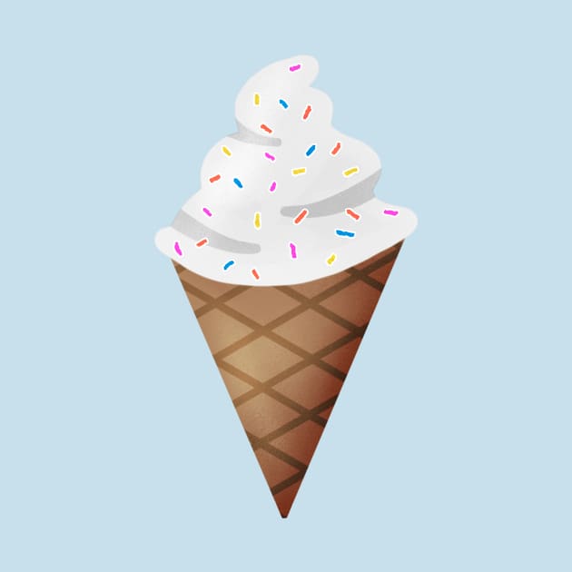 Vanilla Ice Cream With Sprinkles by Kelly Louise Art