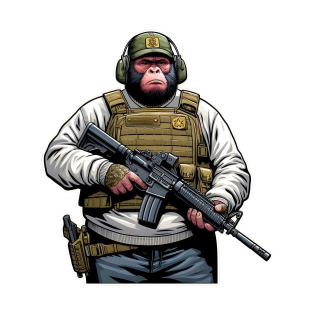 Tactical Monkey by Rawlifegraphic