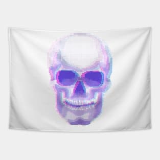 Skull Anaglyph effect vector halftone print Tapestry