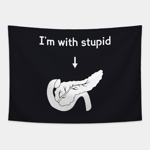 Im With Stupid Atheist Tapestry by huepham613