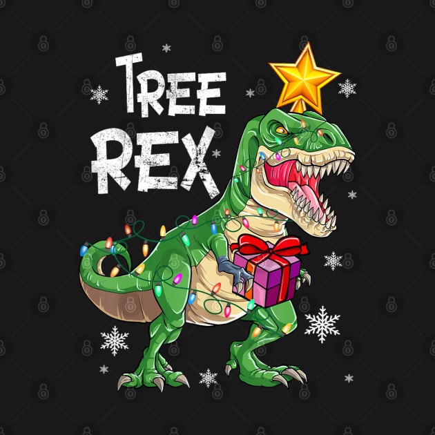 Christmas Dinosaur Tree Rex Pajamas Men Boys Kids Xmas by Mitsue Kersting