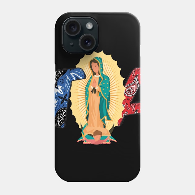 Our Lady of Guadalupe Toa Aztec and Flower Design Phone Case by Diannas