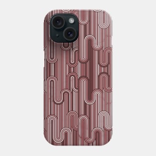Retro Wavy Stripes - Wine Terracotta Pattern Phone Case