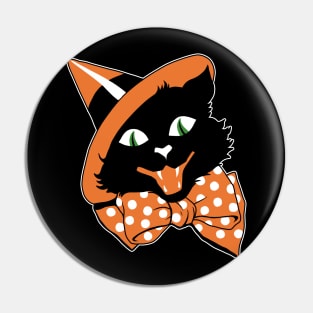 Vintage Halloween Black Cat Pin