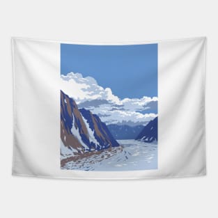 Ruth Glacier in Denali National Park in Alaska WPA Poster Art Tapestry