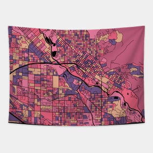 Boise Map Pattern in Purple & Pink Tapestry