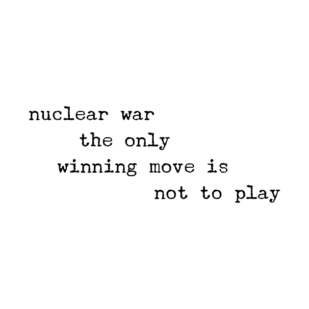 Nuclear war games. The only winning move is not to play. by gillys