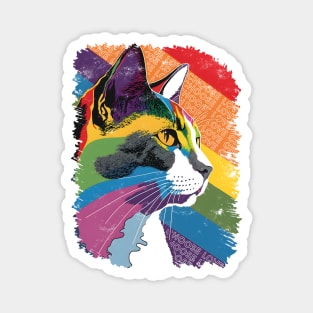 Cat with the Pride Flag: Choose Love Magnet