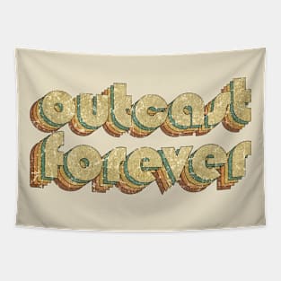 Outcast Forever // Vintage Rainbow Typography Style // 70s Tapestry