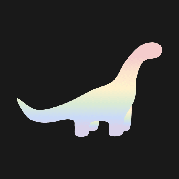 Rainbow Pastel Gradient Dinosaur (Black Background) by elrathia