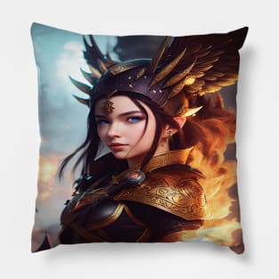 Mystical brave beautiful woman Pillow