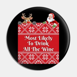 Most Likely To Drink All The Wine Pin