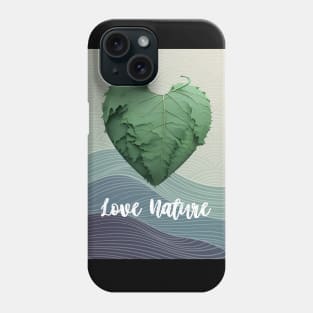 Love Nature No. 1: Green Valentine's Day on a Dark Background Phone Case