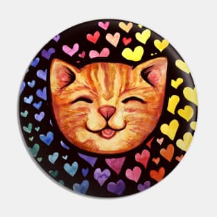 Happy Orange Cat Pin