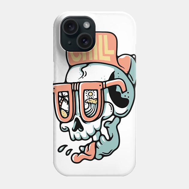 Chill Skull Phone Case by quilimo