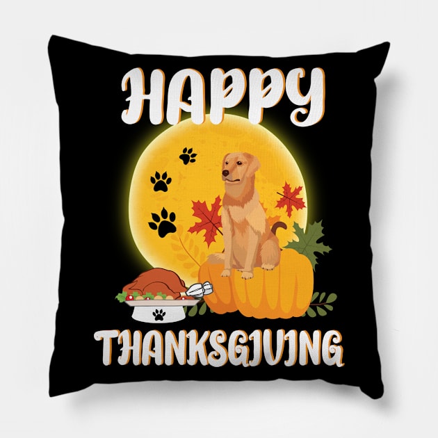 Labrador Retriever Seeing Turkey Dish Happy Halloween Thanksgiving Merry Christmas Day Pillow by Cowan79