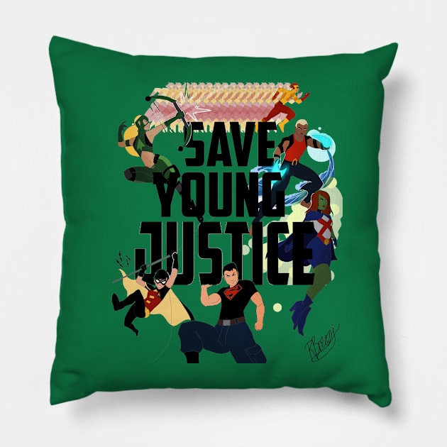 SAVE YOUNG JUSTICE by RHONA BREEZE Pillow by Young Justice Needs A Season 3