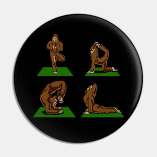 Bigfoot Doing Yoga Fitness Pin