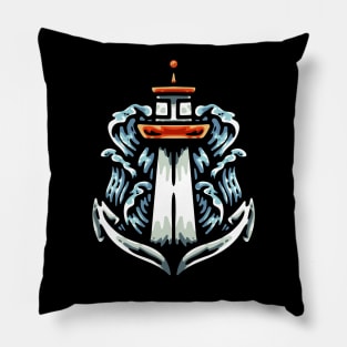 Anchor And Lighthouse Pillow