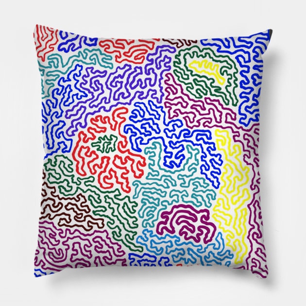 Contorted Face with Three Eyes Pillow by NightserFineArts