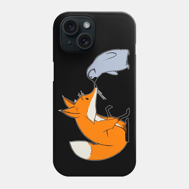 Fox and Baby Penguin Phone Case by robotsinlove