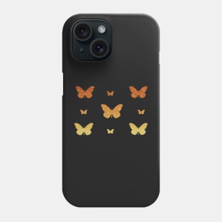 Orange Ombre Faux Glitter Butterflies Phone Case