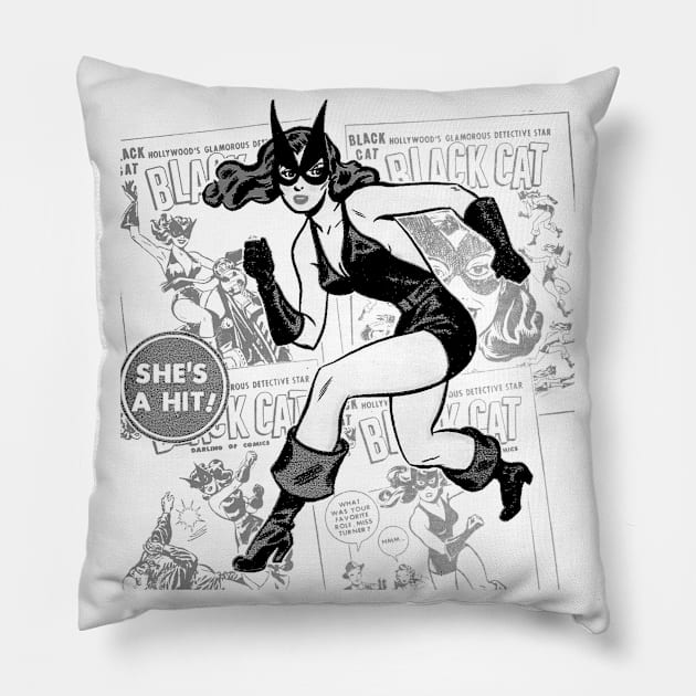 BLACK CAT 6 Pillow by impacteesstreetwear