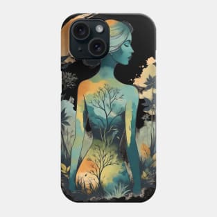 Vintage Nature Muse. Female body. Phone Case