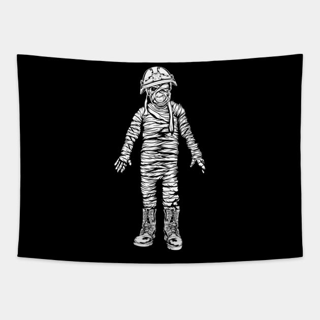 Military Mummy Halloween Theme Tapestry by SugarMootz