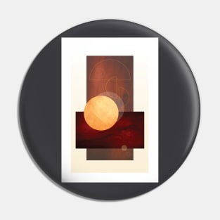 Minimalist Geometric Red and Orange Art Print Pin