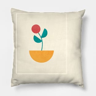 abstract flowers with pot , Abstract design , Mid century modern kids wall art, Nursery room print. Pillow