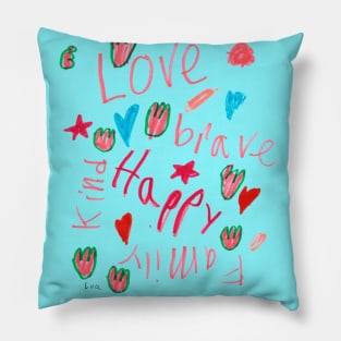 Positive Words by Eva - Homeschool Art Class 2021/22 Art Supplies Fundraiser Pillow